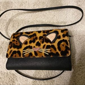 Kate spade Run Wild Leopard Cat Multicolor Calf Hair Cross Body Bag